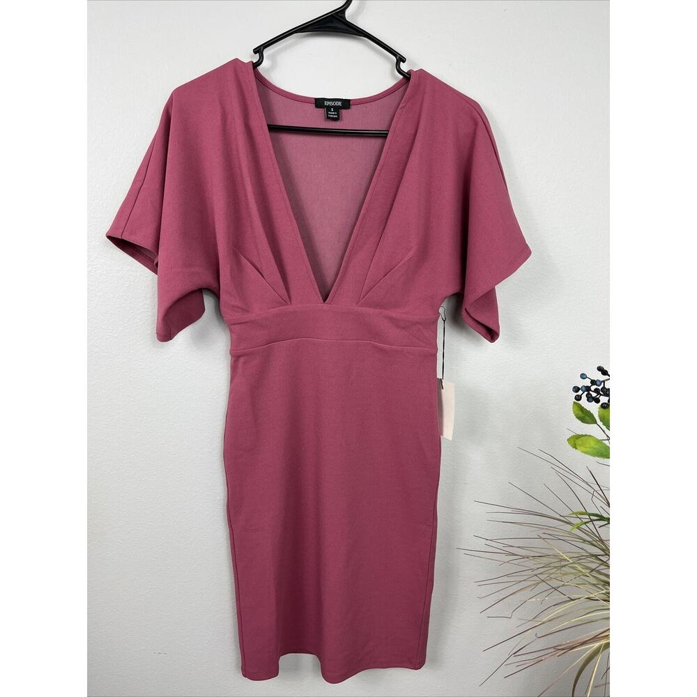 Beautiful Episode Los Angeles Short Mauve A-Line Bell Sleeve Dress Small NWT
